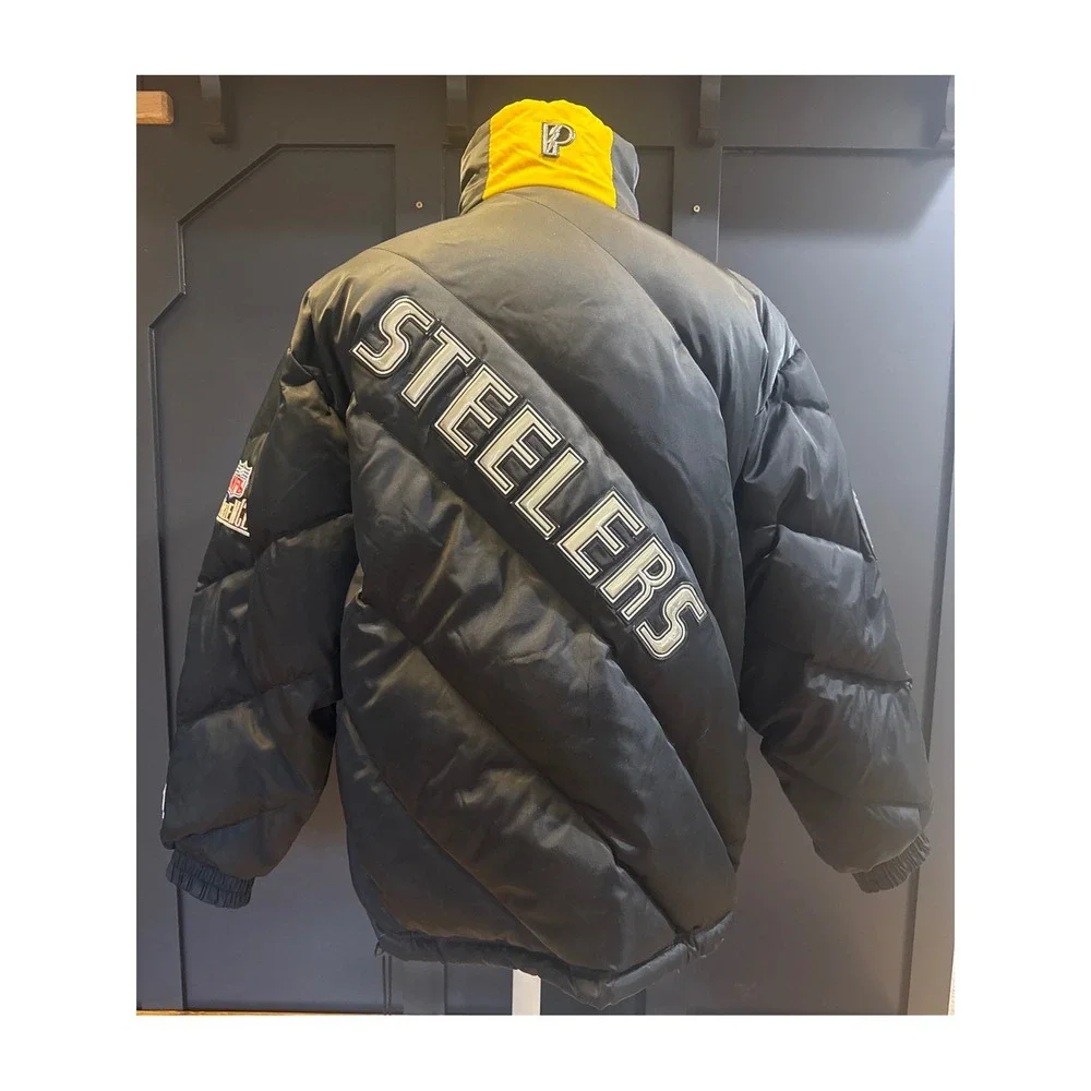 Pro Player Pittsburgh Steelers NFL Puffer Jacket Coat Size GD/L Black Yellow - Picture 3 of 8